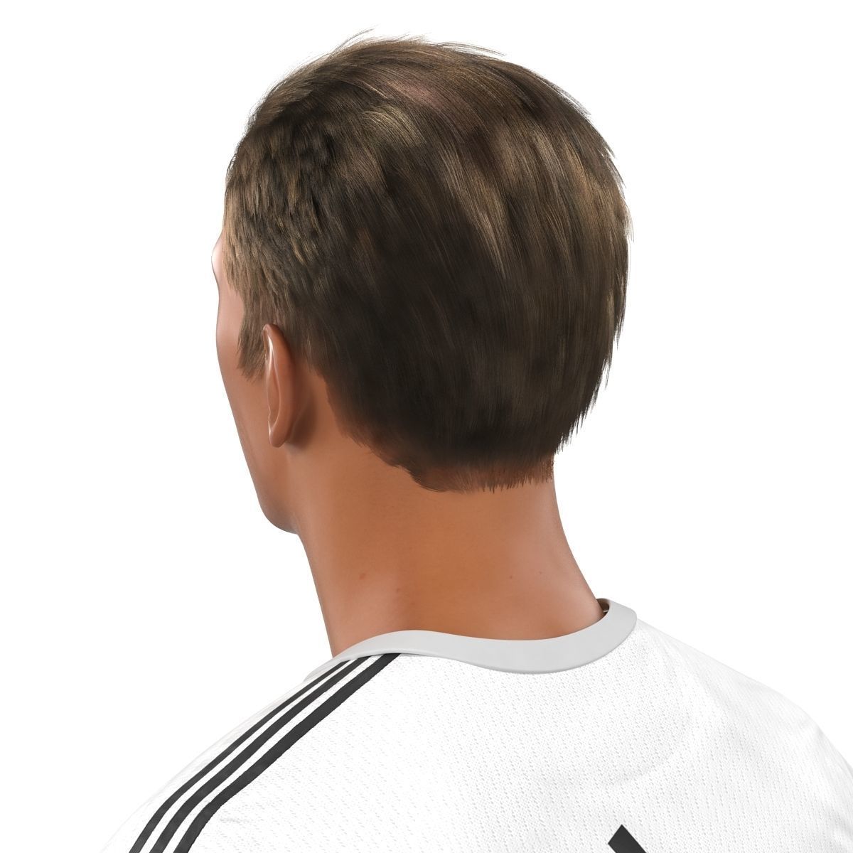 Soccer Player Real Madrid with Hair 3D model_21