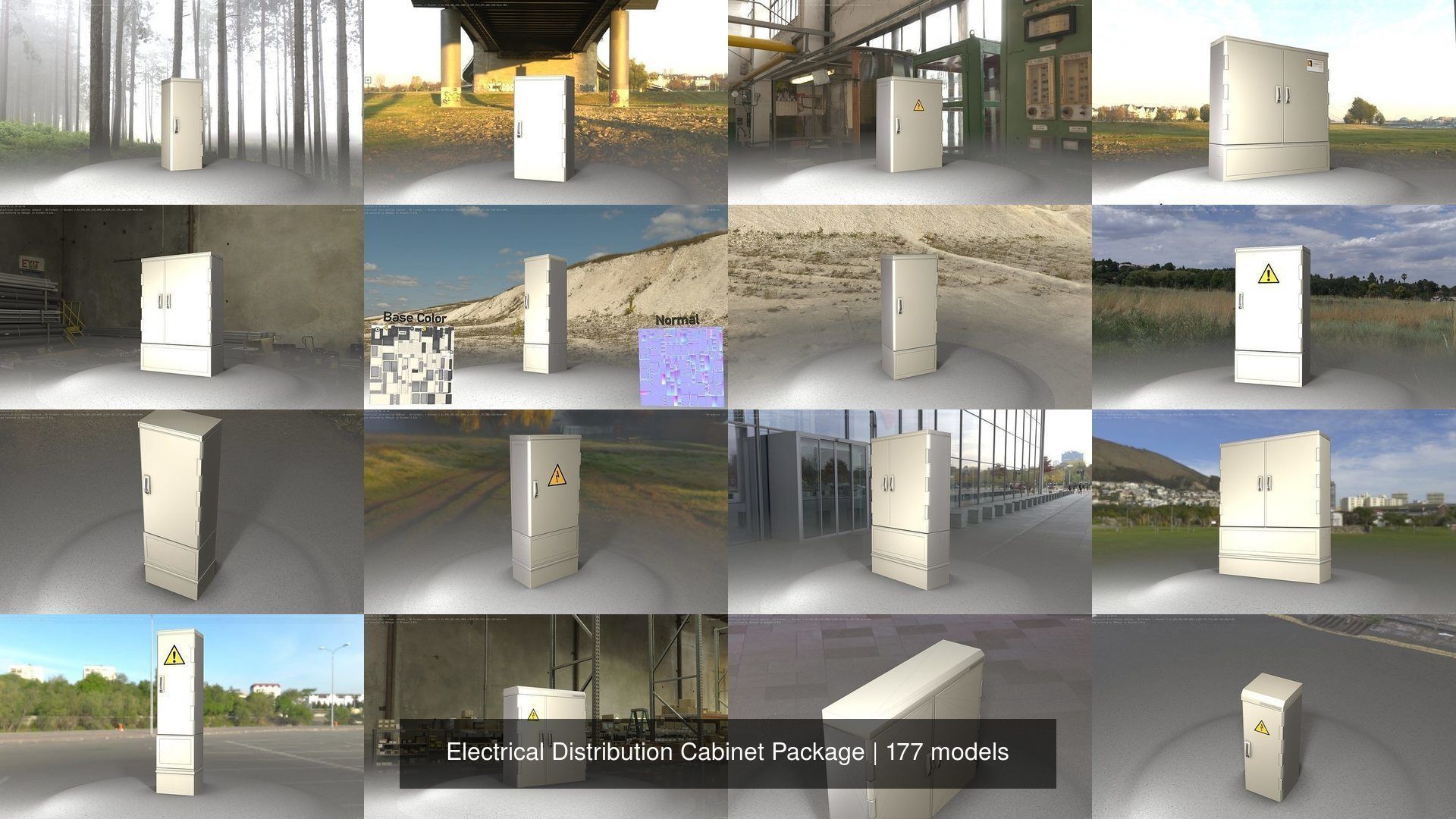 Electrical Distribution Cabinet Package 177 Parts 3D Model Collection_3