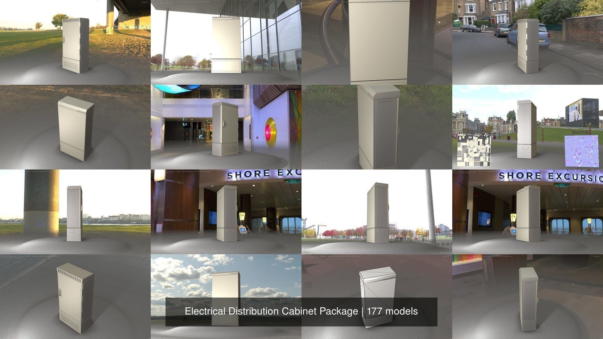 Electrical Distribution Cabinet Package 177 Parts 3D Model Collection_20