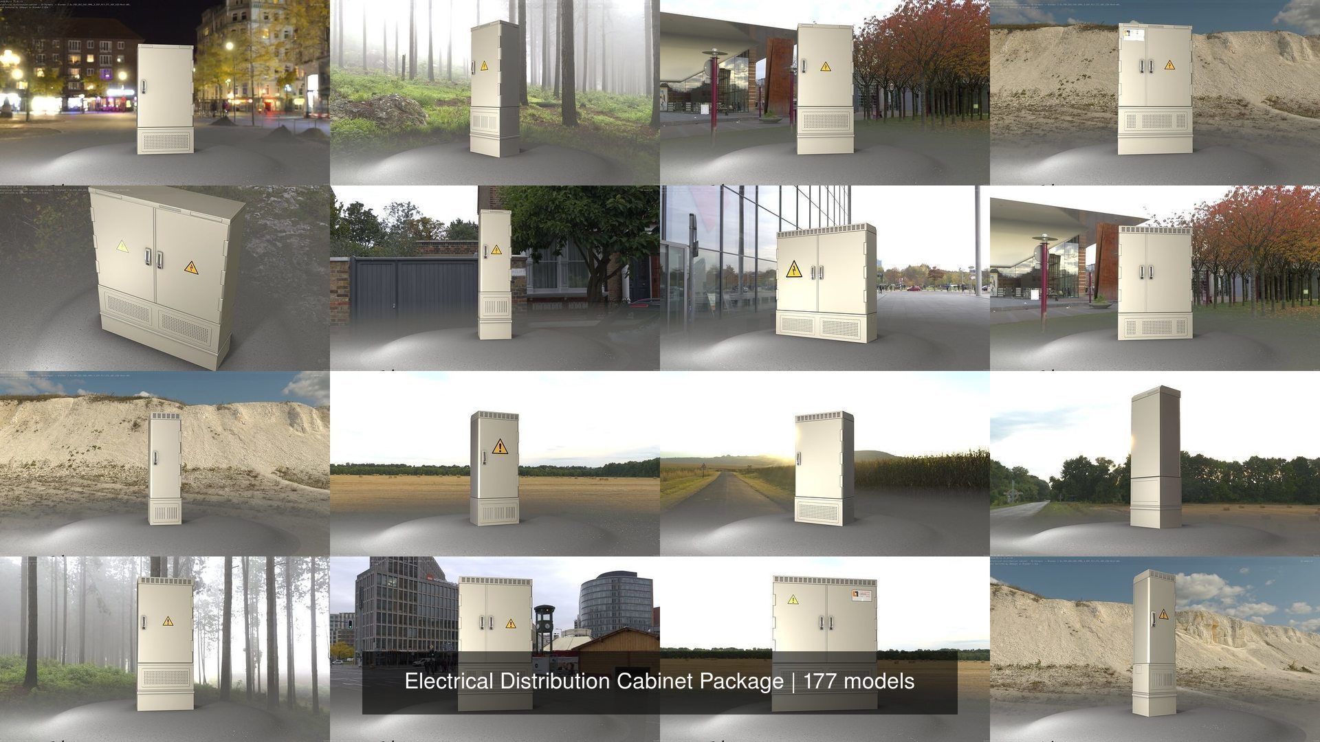 Electrical Distribution Cabinet Package 177 Parts 3D Model Collection_6