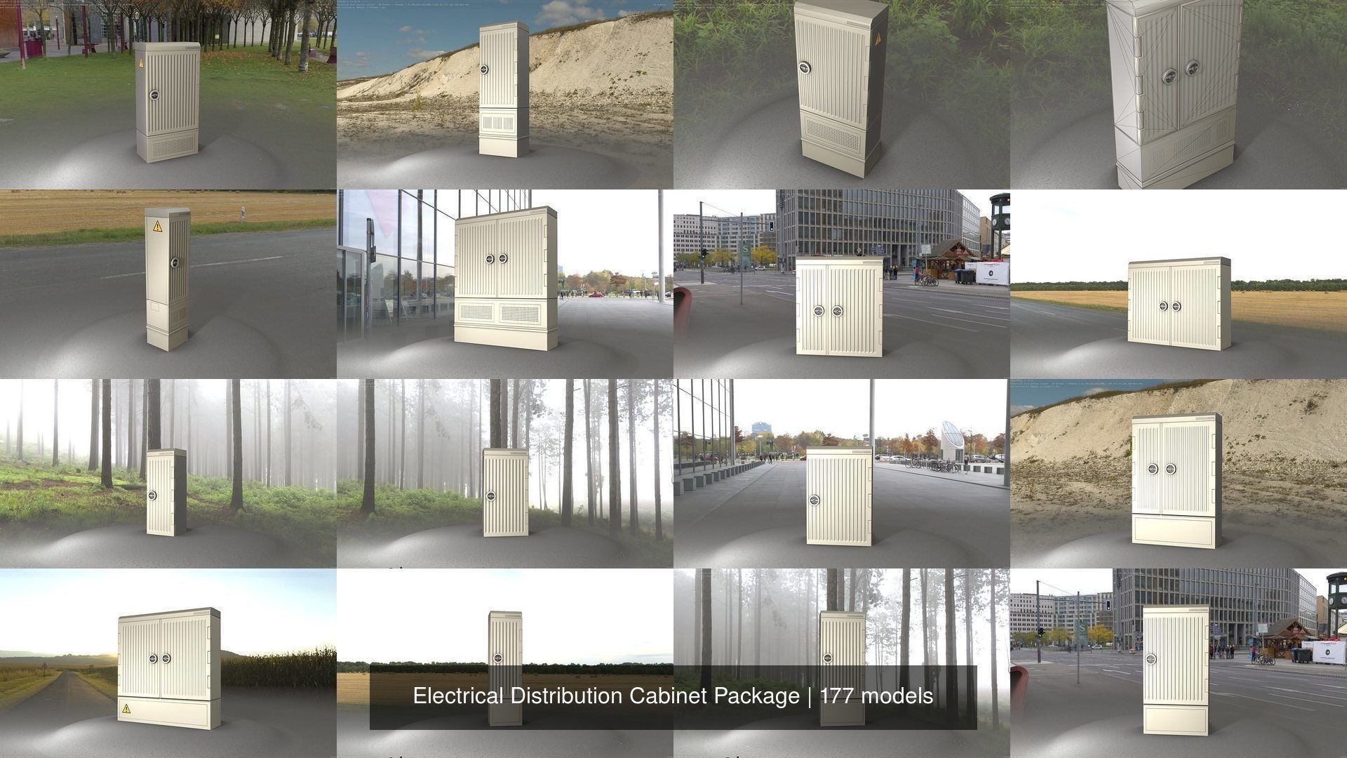 Electrical Distribution Cabinet Package 177 Parts 3D Model Collection_14