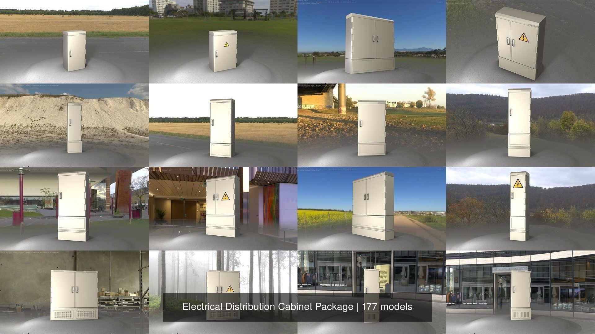 Electrical Distribution Cabinet Package 177 Parts 3D Model Collection_4