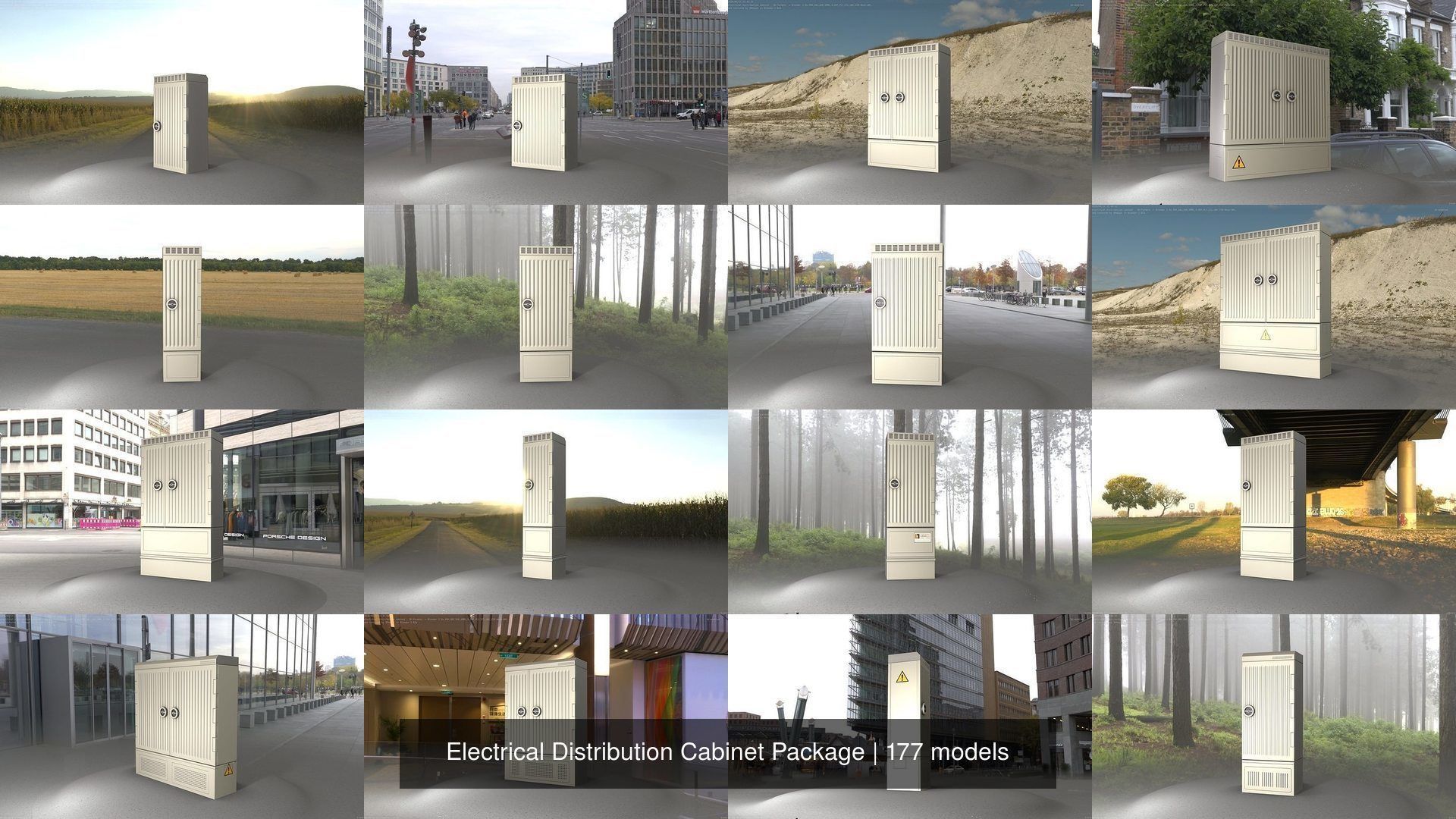 Electrical Distribution Cabinet Package 177 Parts 3D Model Collection_13