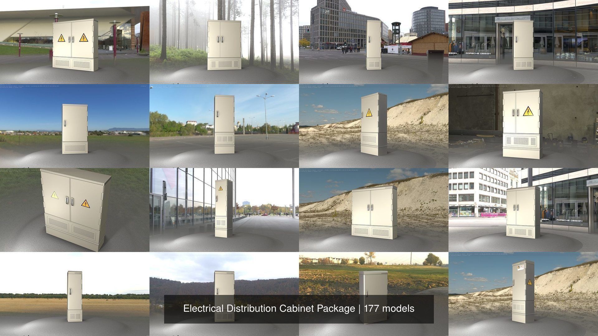 Electrical Distribution Cabinet Package 177 Parts 3D Model Collection_8