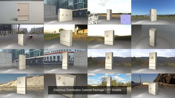 Electrical Distribution Cabinet Package 177 Parts 3D Model Collection