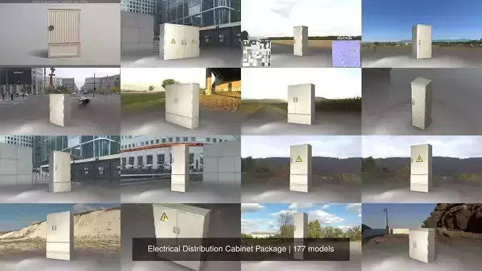 Electrical Distribution Cabinet Package 177 Parts 3D Model Collection