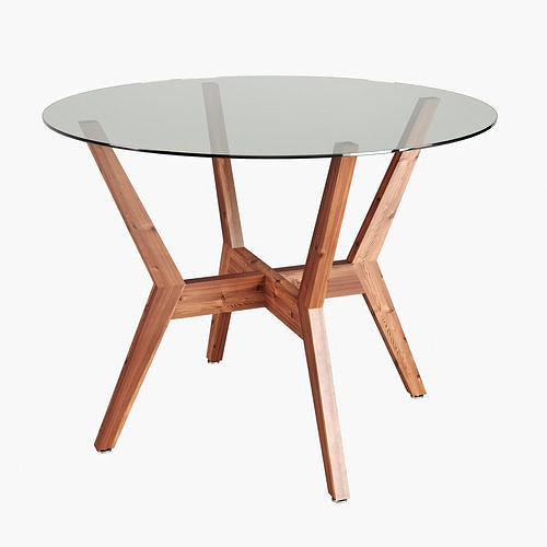 Wood dining table 3D model