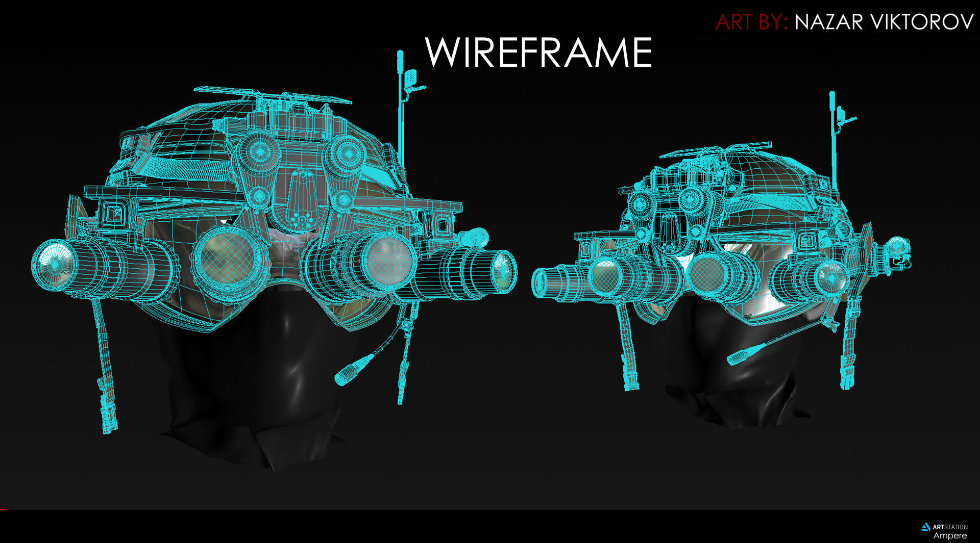 Military helmet with night vision device 3D model_7
