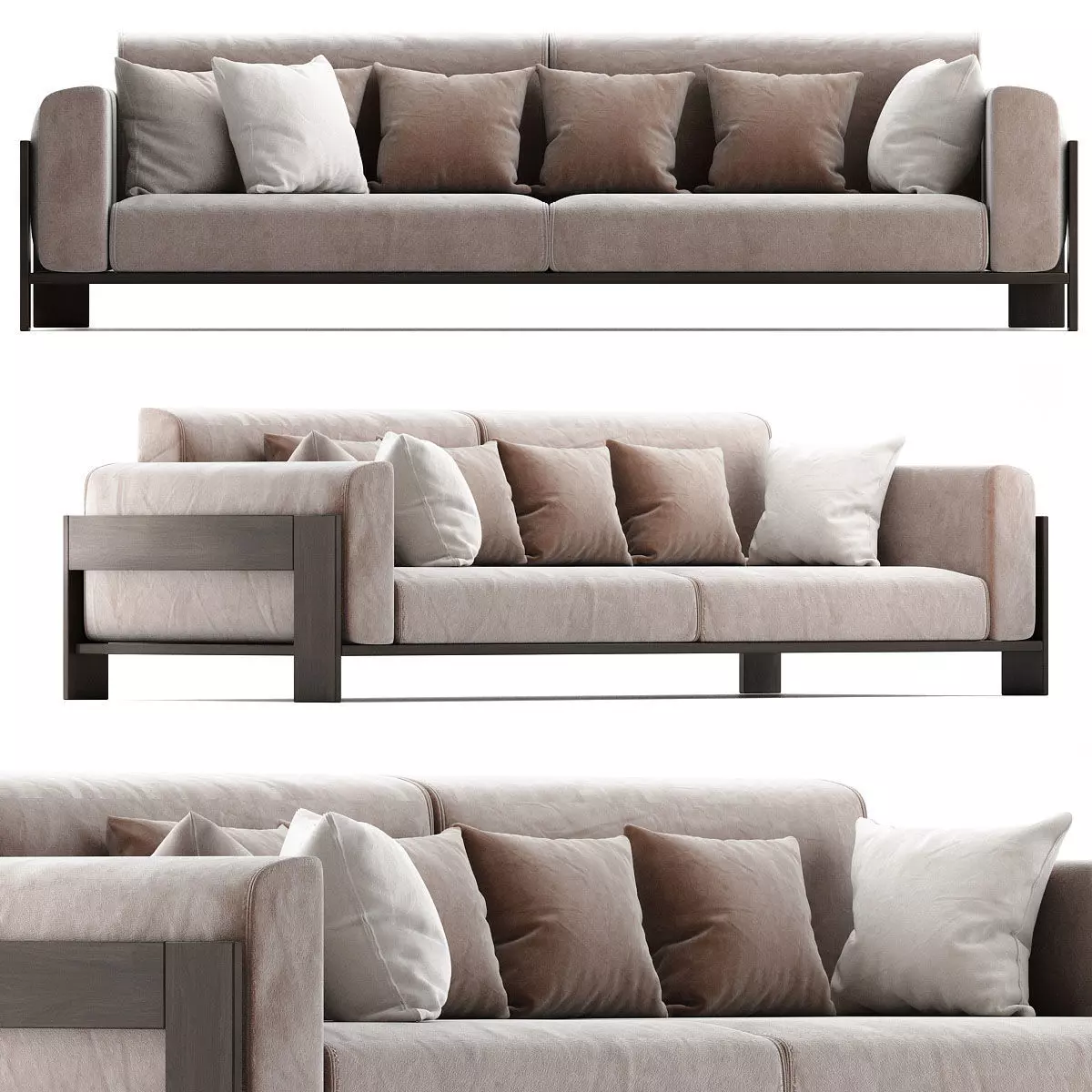 Knoll Bastiano Sofa 3d model Low-poly 3D model_0