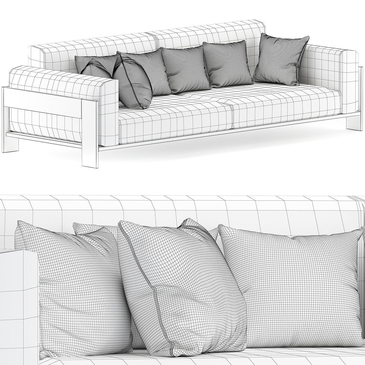 Knoll Bastiano Sofa 3d model Low-poly 3D model_1