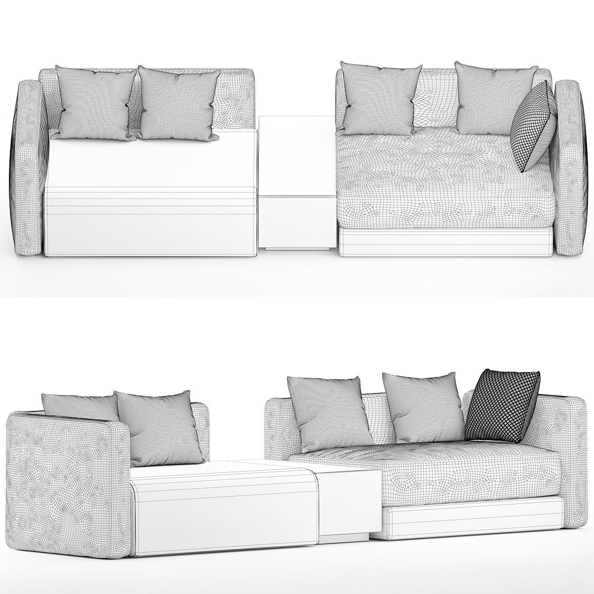 Natuzzi Sofa 3d model Low-poly 3D model_1