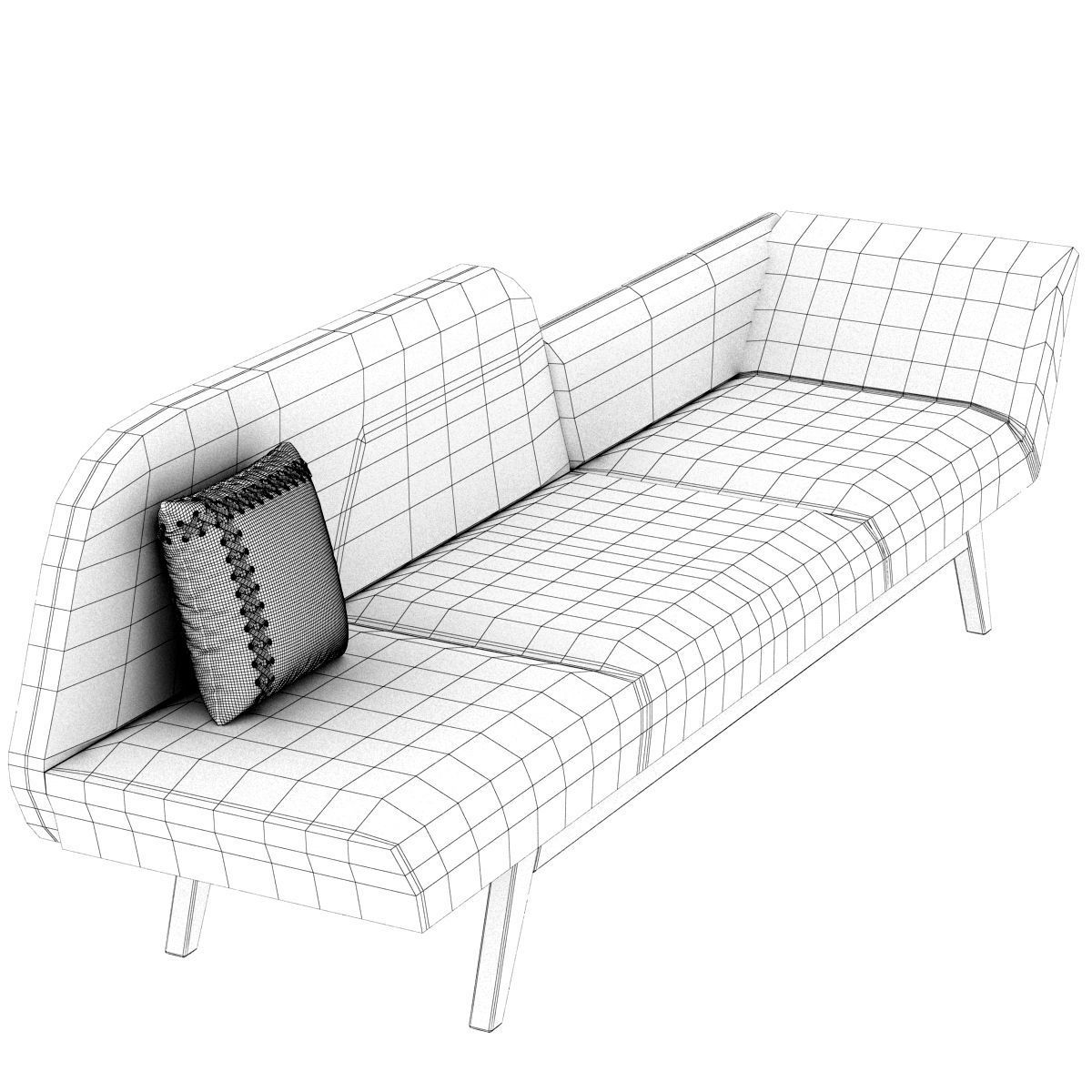 Sofa TAO 3d model Low-poly 3D model_1