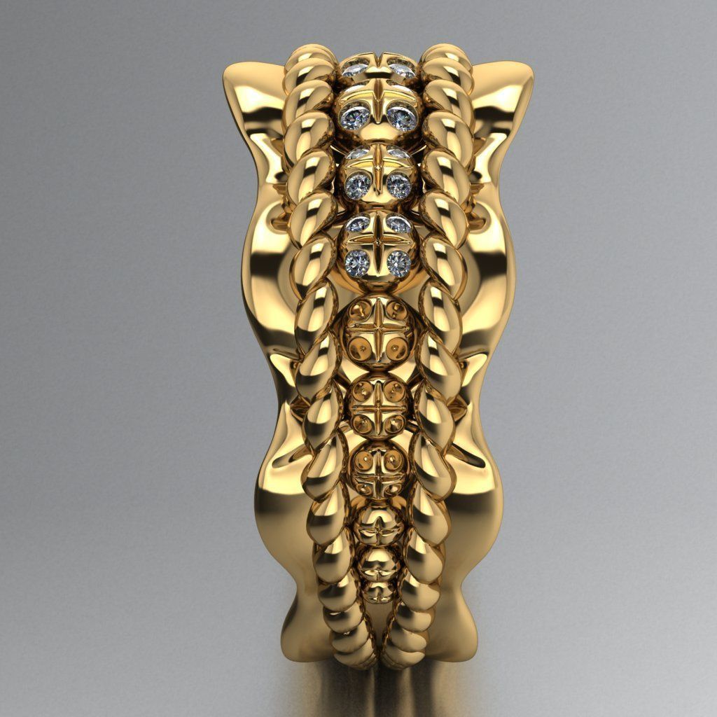 Rope ring 3D print model_2