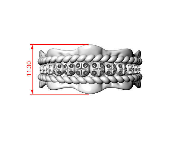Rope ring 3D print model_4