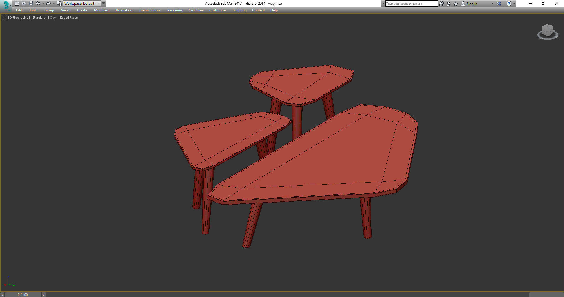 SET OF 3 STONE COFFEE TABLES 3d model Low-poly 3D model_4