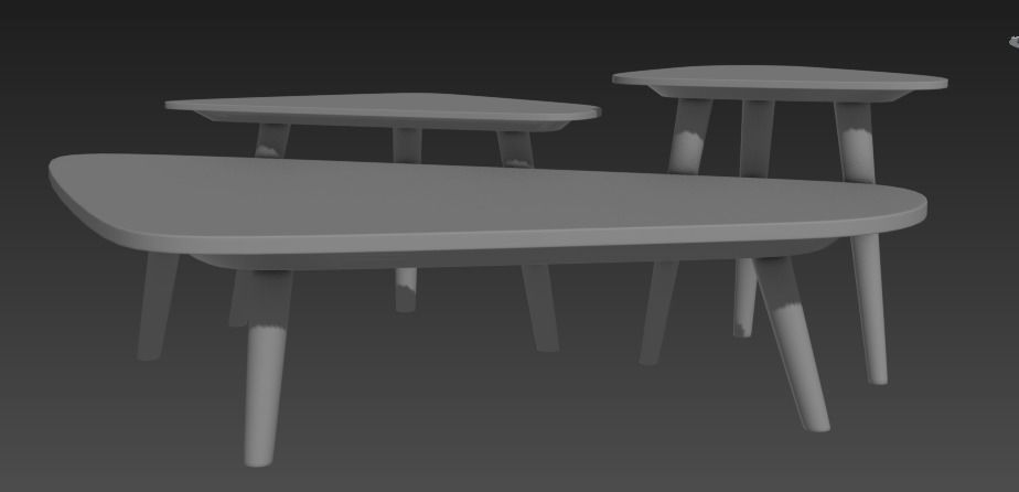 SET OF 3 STONE COFFEE TABLES 3d model Low-poly 3D model_5