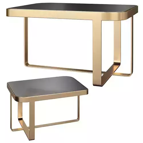 SET OF 3 STONE COFFEE TABLES 3d model Low-poly 3D model