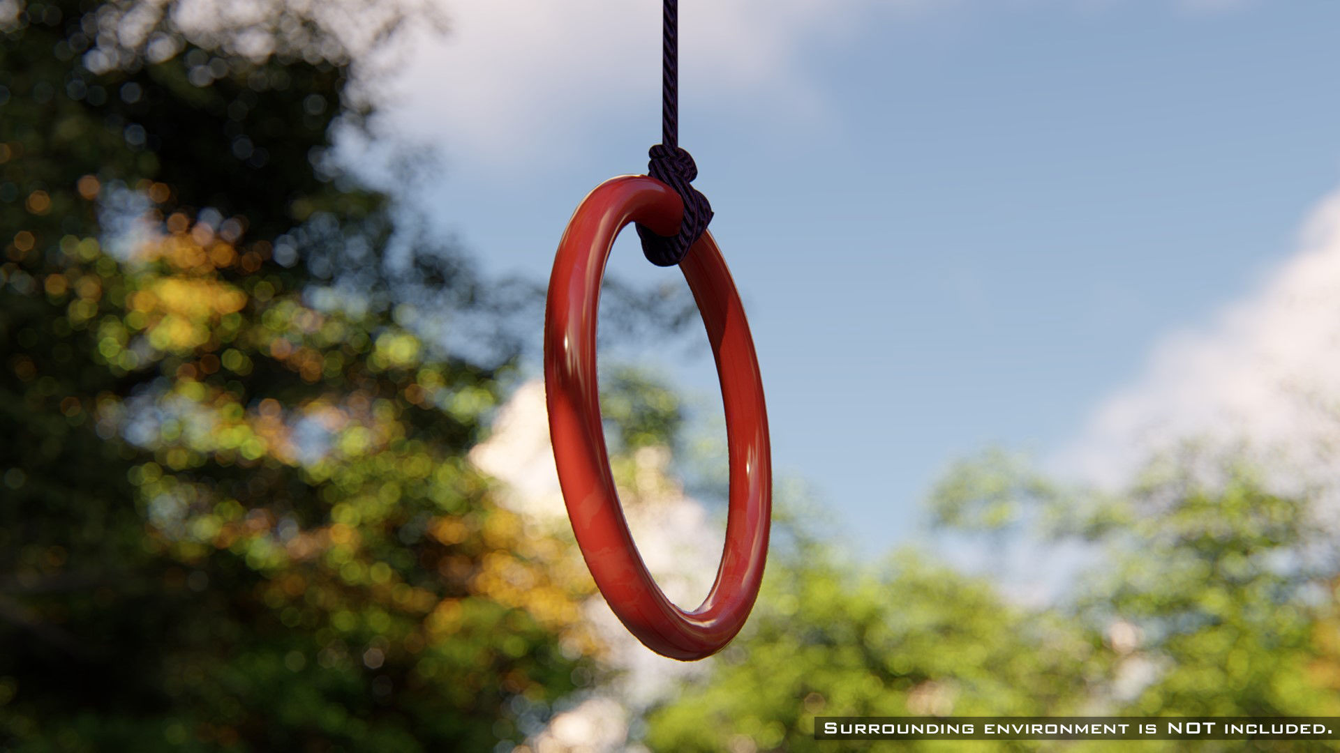 Wooden outdoor swing set with slide 3D model_6