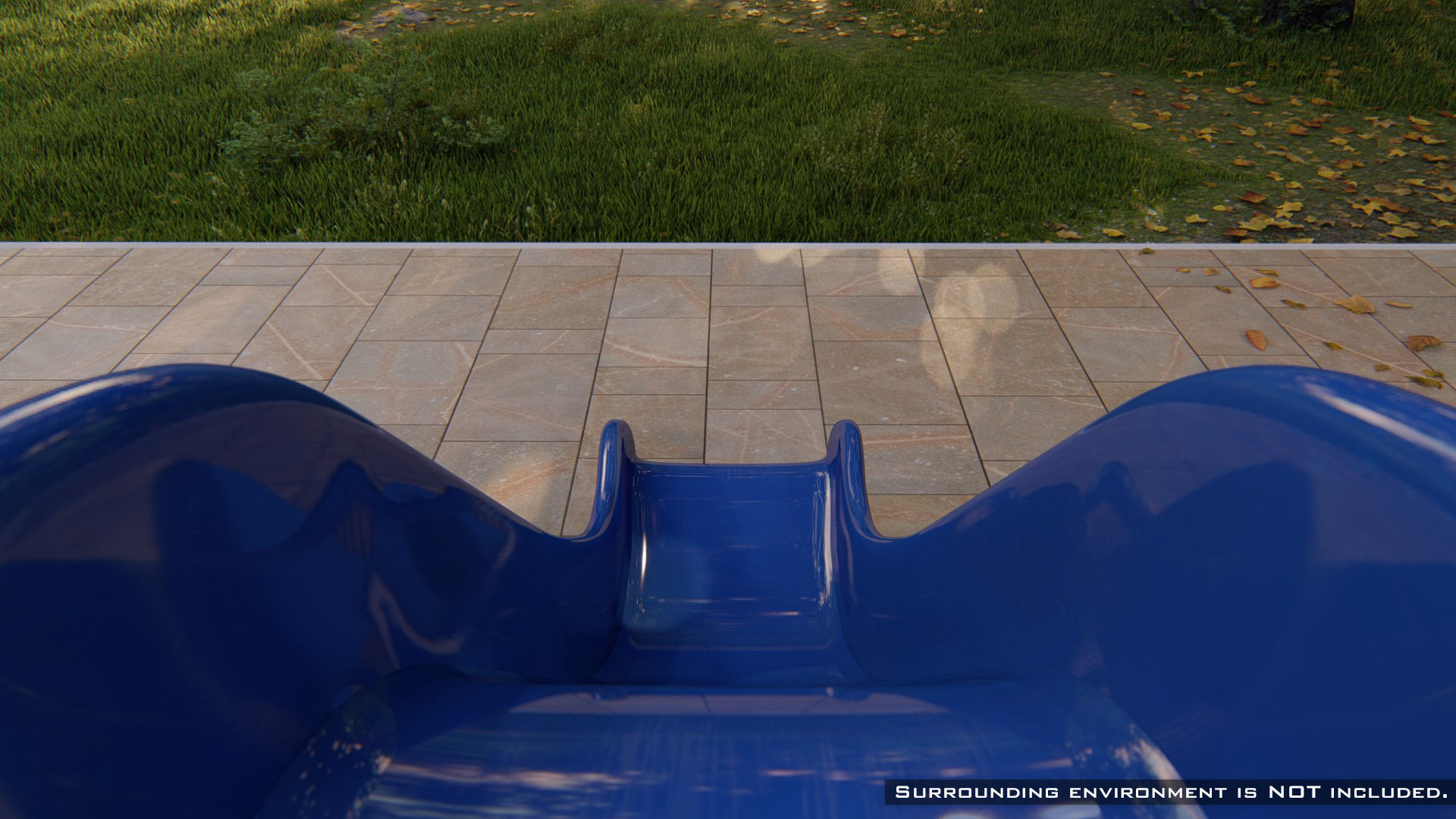 Wooden outdoor swing set with slide 3D model_7