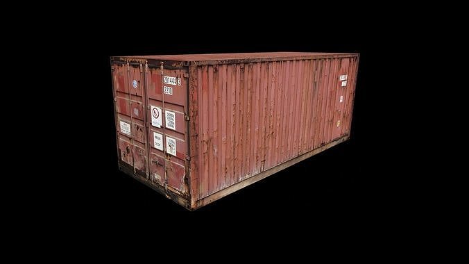 3D Low Poly Cargo Container Free low-poly 3D model