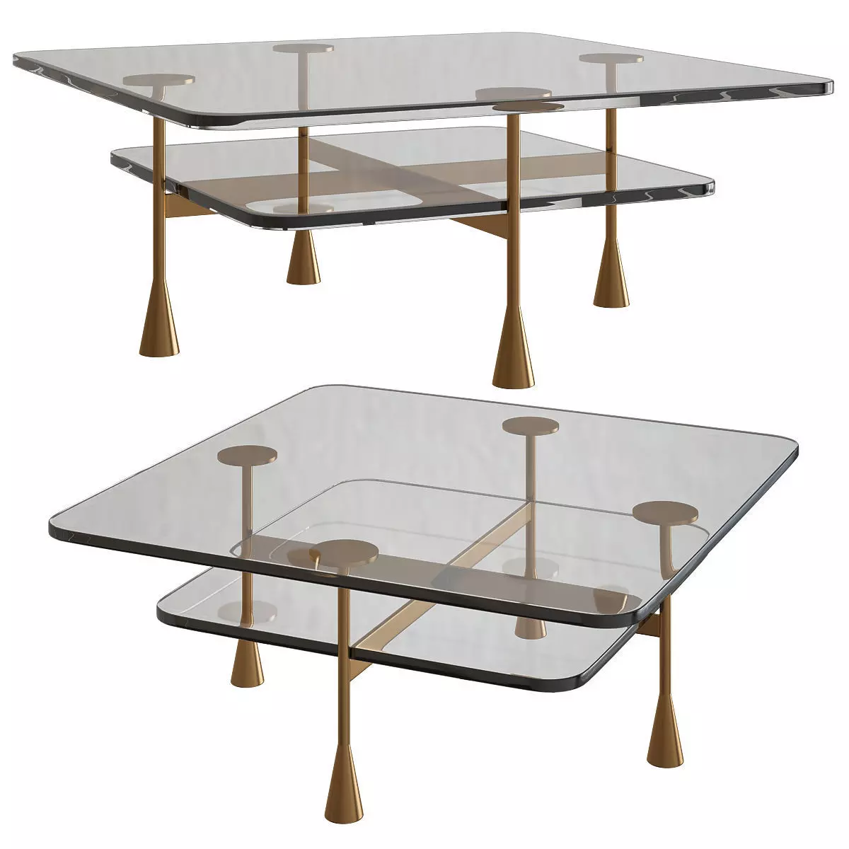 DA VINCI SINGLE COFFEE TABLE BY RICHARD HUTTEN 3d model Low-poly 3D model_0