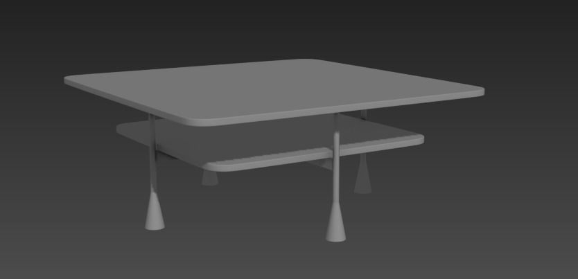 DA VINCI SINGLE COFFEE TABLE BY RICHARD HUTTEN 3d model Low-poly 3D model_2