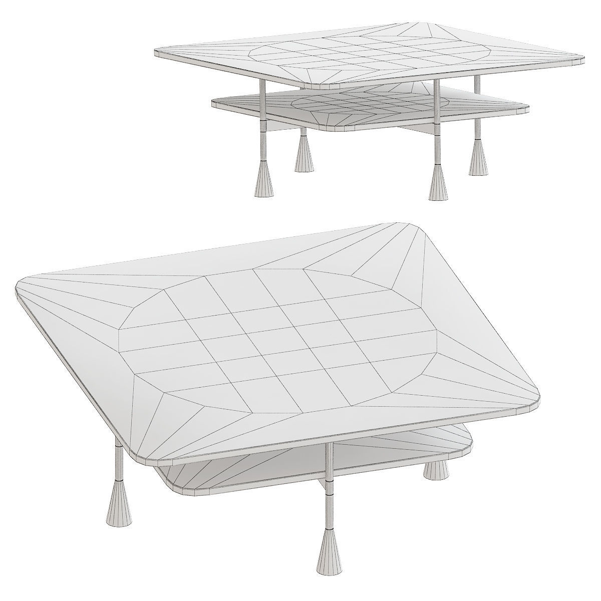 DA VINCI SINGLE COFFEE TABLE BY RICHARD HUTTEN 3d model Low-poly 3D model_1