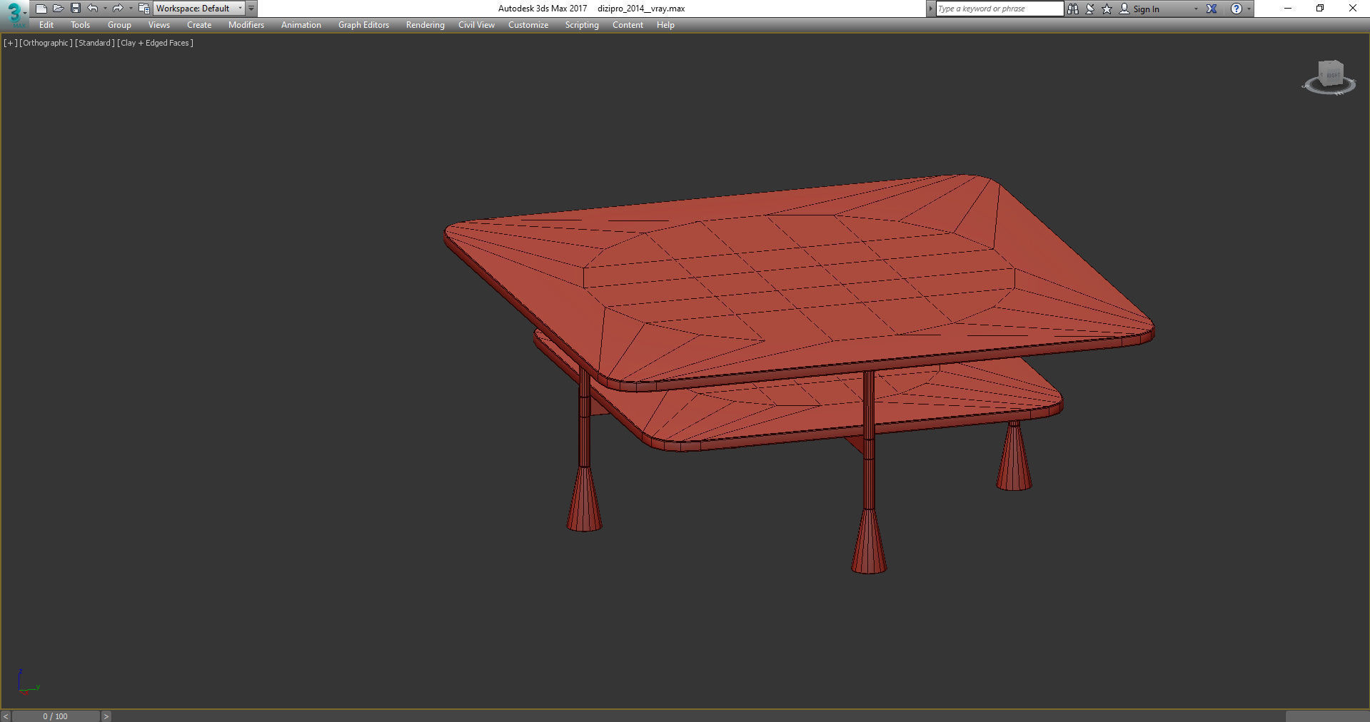 DA VINCI SINGLE COFFEE TABLE BY RICHARD HUTTEN 3d model Low-poly 3D model_6