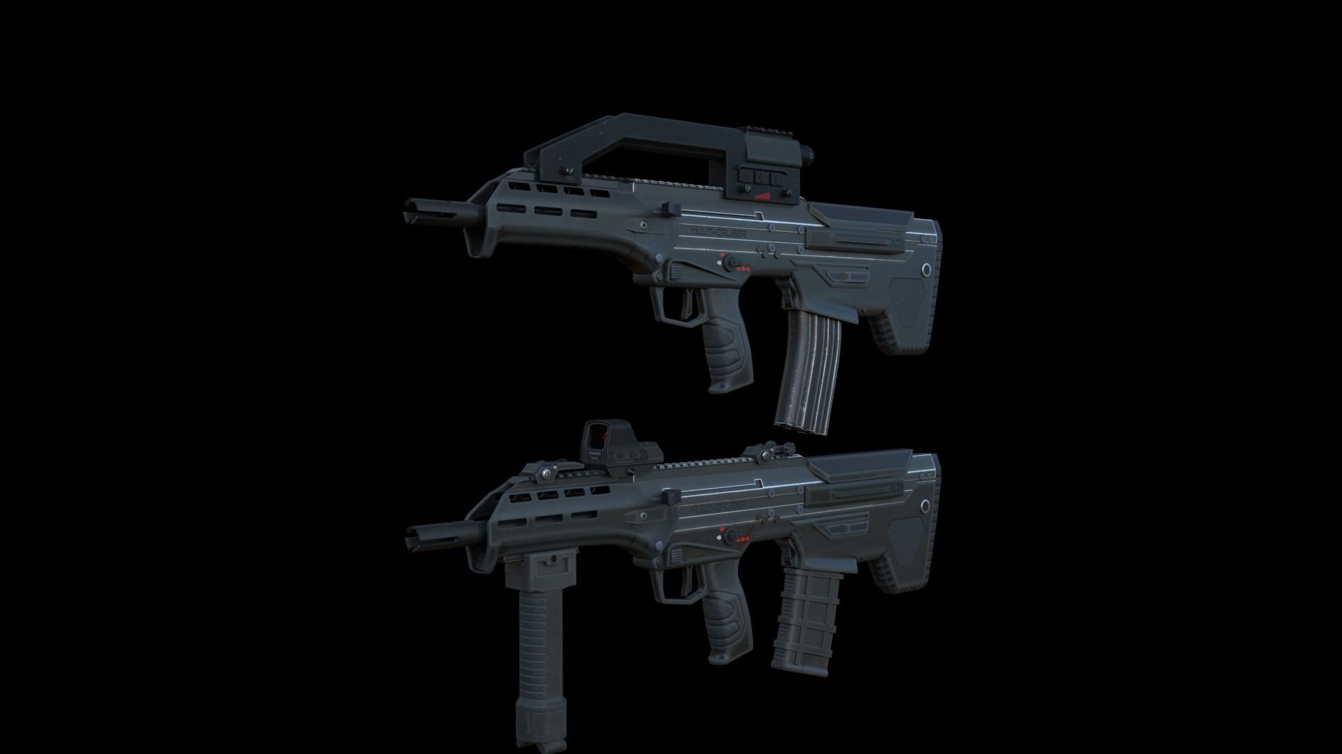 Modular Bullpup Rifle- Standard Variant   Low-poly 3D model_5