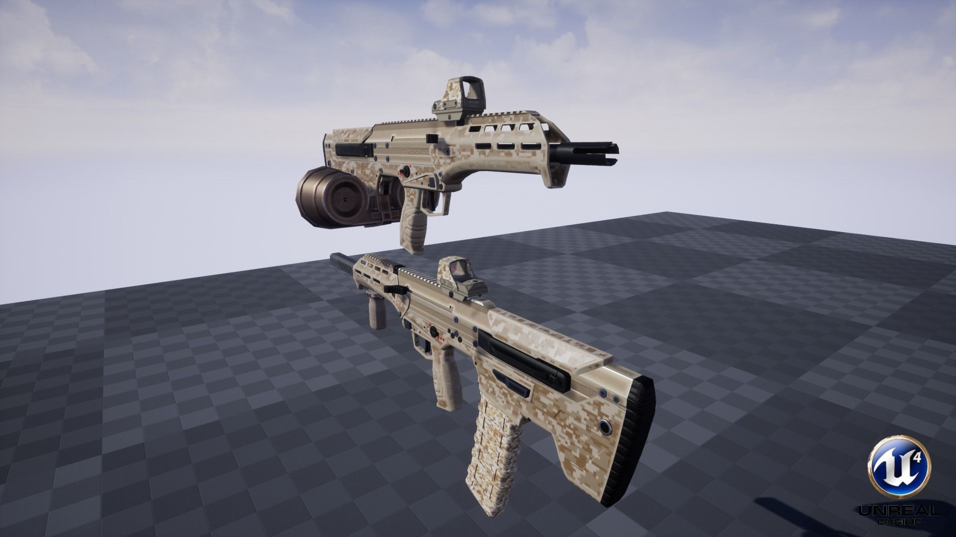 Modular Bullpup Rifle- Standard Variant   Low-poly 3D model_28