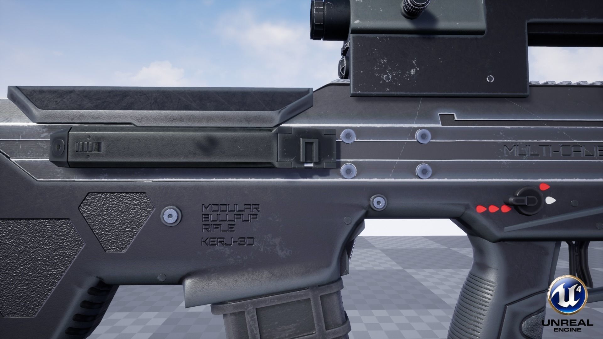 Modular Bullpup Rifle- Standard Variant   Low-poly 3D model_21