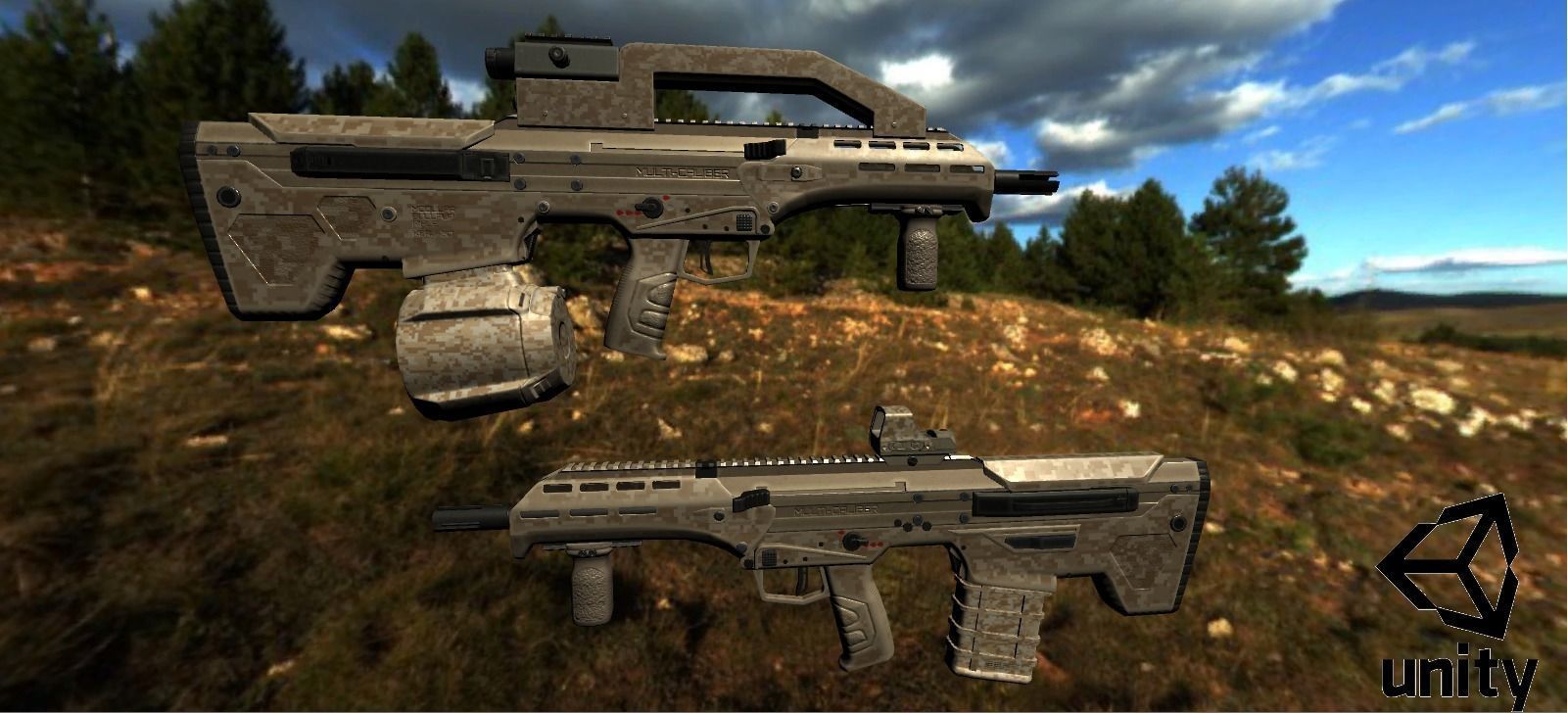 Modular Bullpup Rifle- Standard Variant   Low-poly 3D model_38