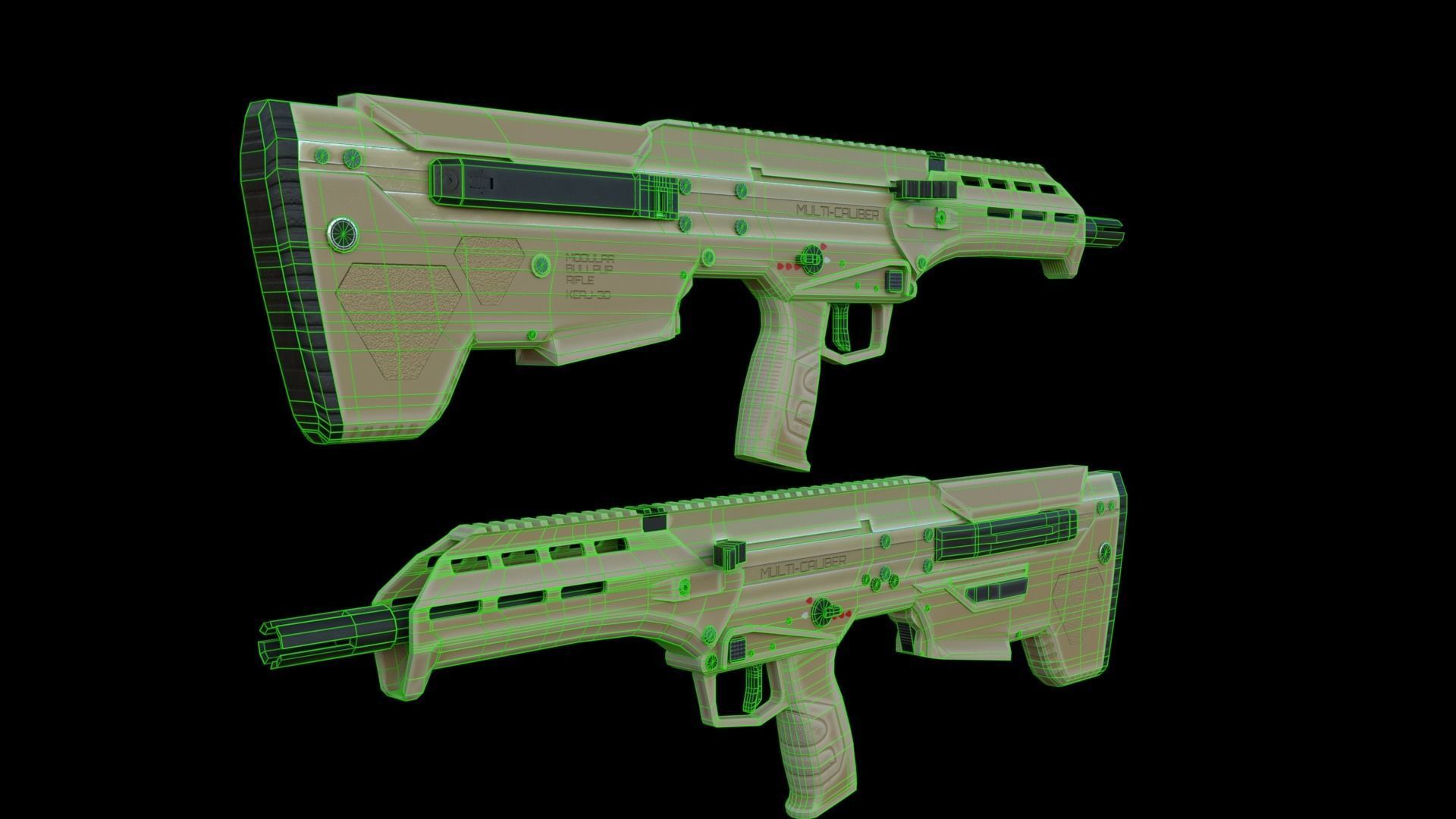 Modular Bullpup Rifle- Standard Variant   Low-poly 3D model_57