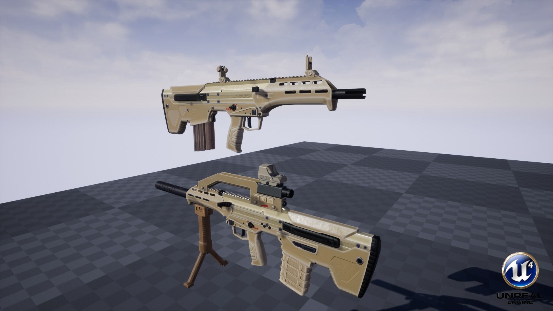 Modular Bullpup Rifle- Standard Variant   Low-poly 3D model_25