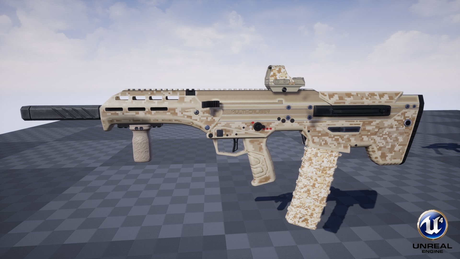 Modular Bullpup Rifle- Standard Variant   Low-poly 3D model_27
