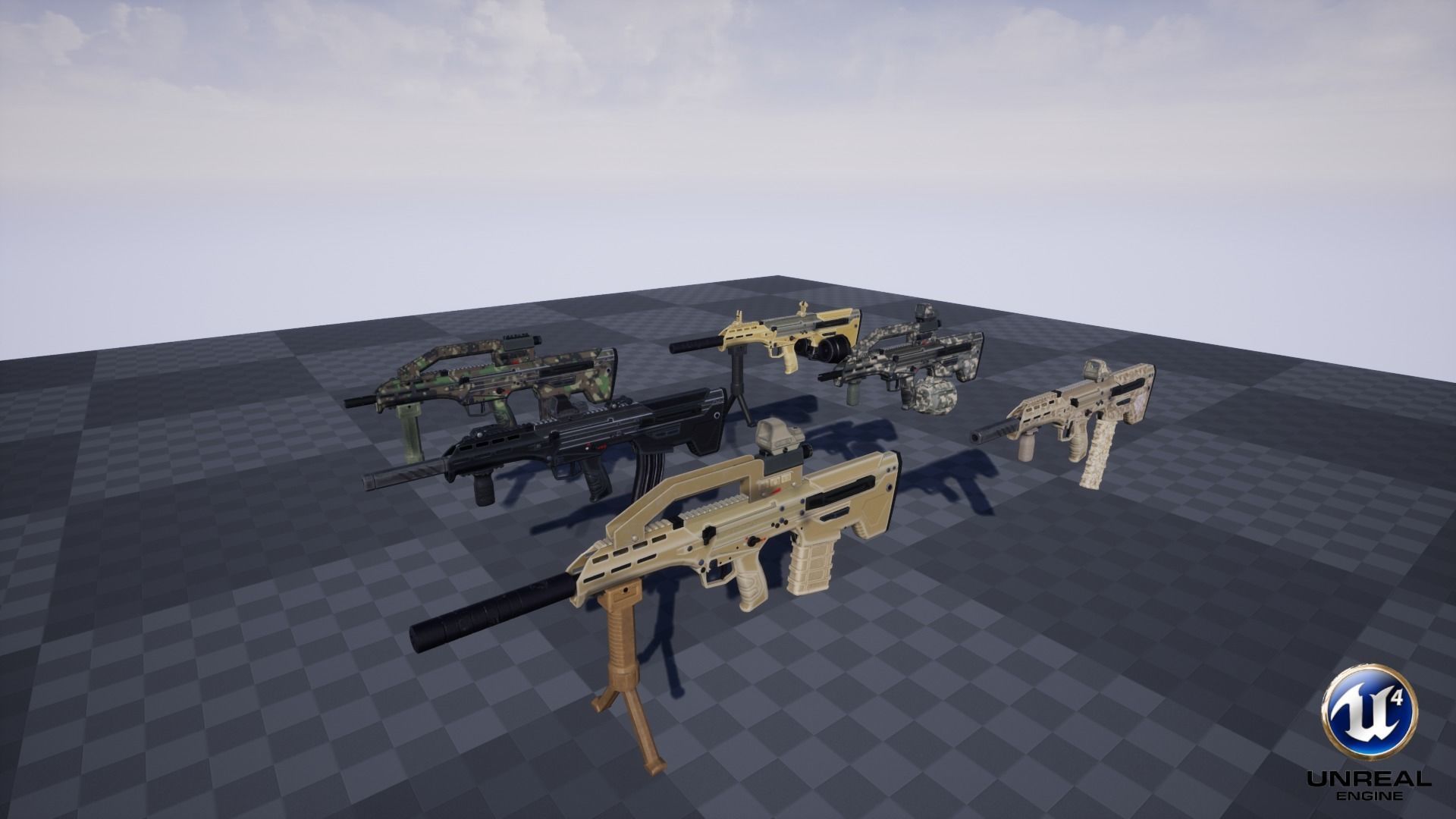 Modular Bullpup Rifle- Standard Variant   Low-poly 3D model_16