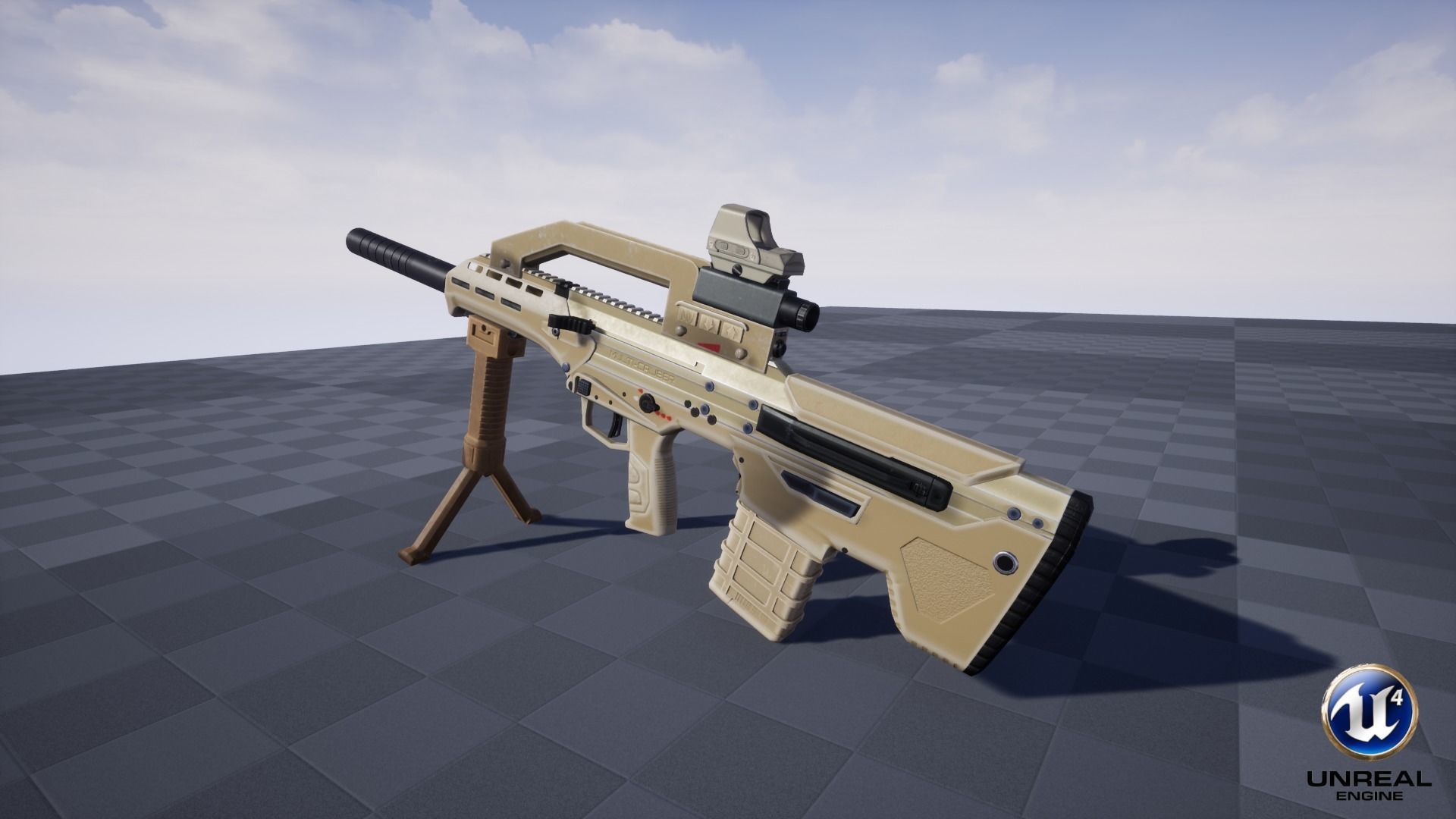 Modular Bullpup Rifle- Standard Variant   Low-poly 3D model_23