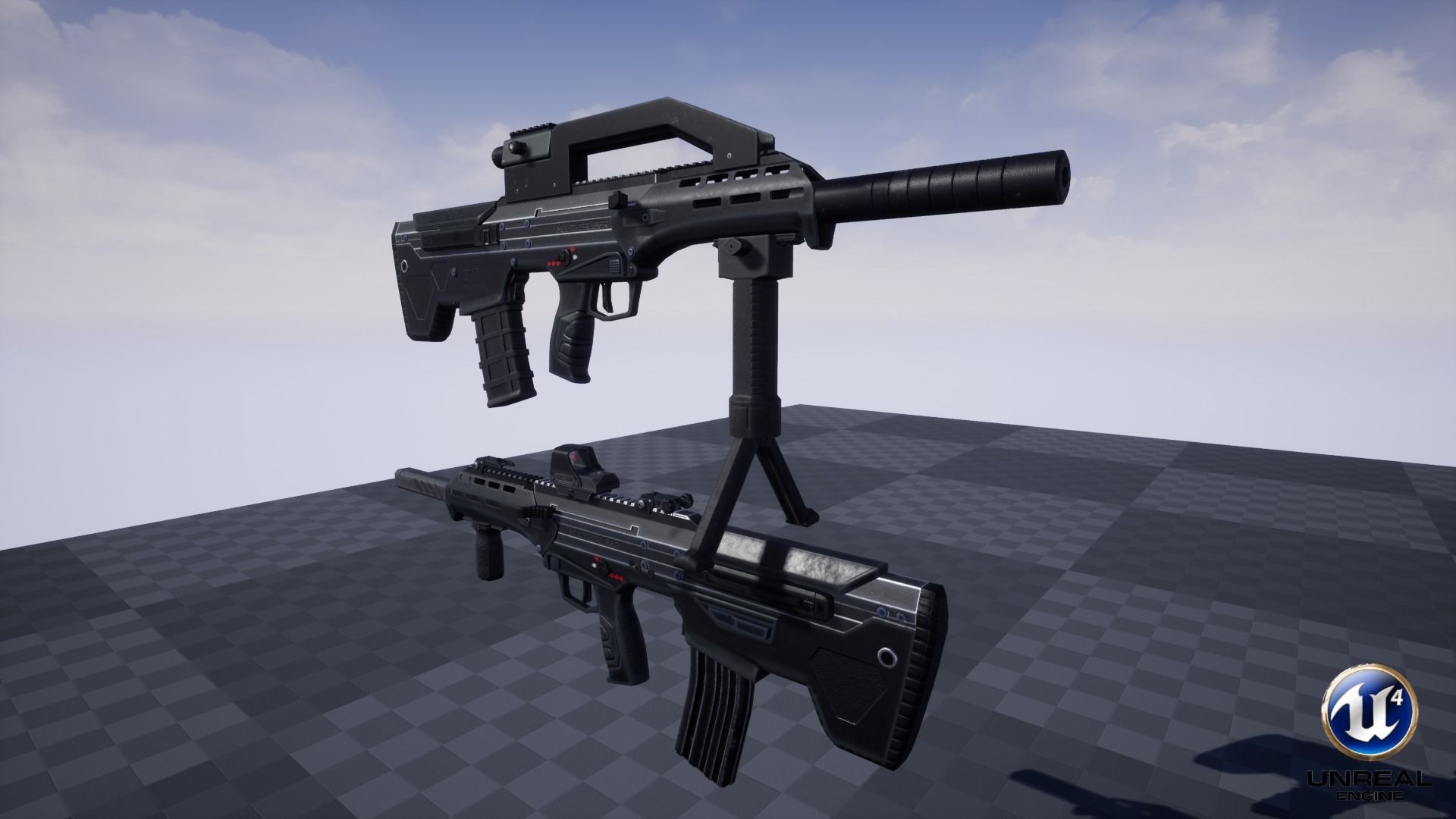 Modular Bullpup Rifle- Standard Variant   Low-poly 3D model_17