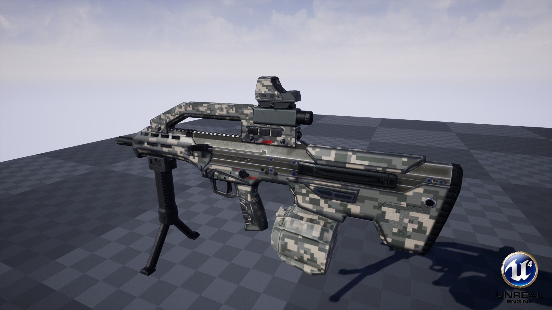 Modular Bullpup Rifle- Standard Variant   Low-poly 3D model_30