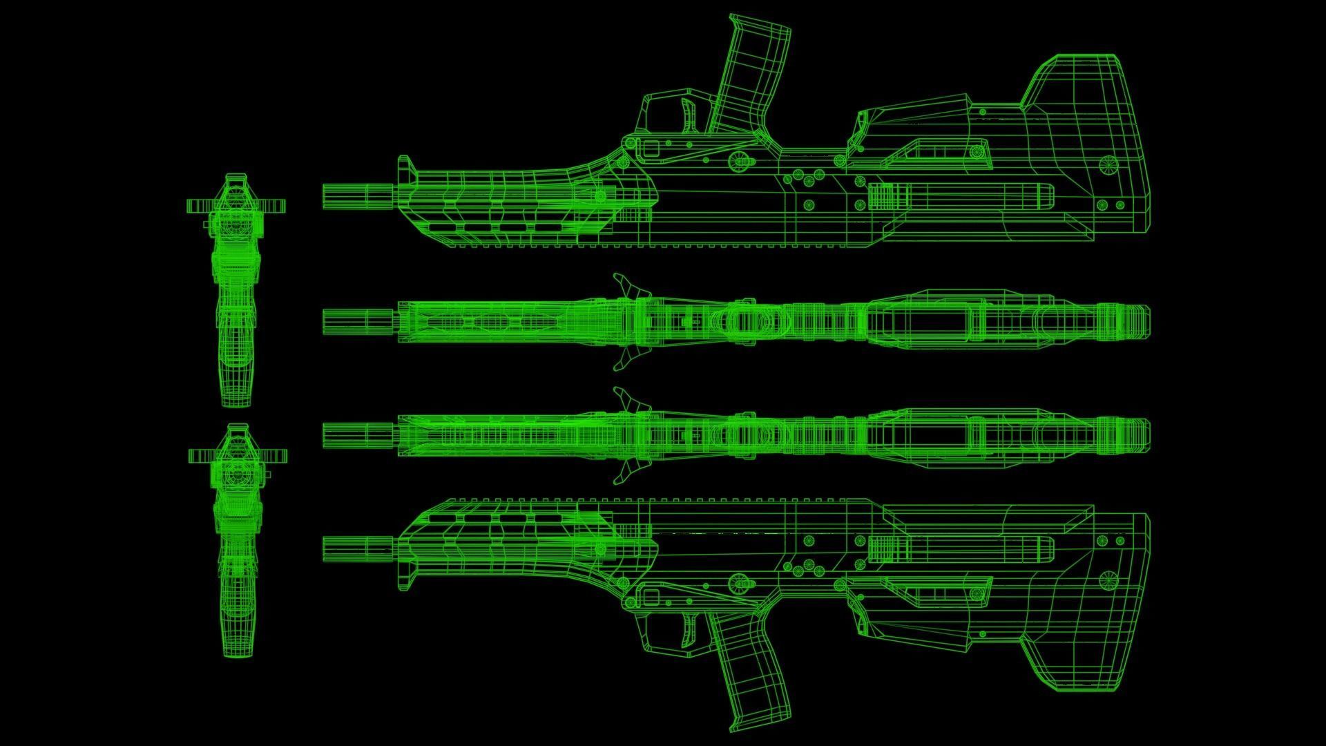 Modular Bullpup Rifle- Standard Variant   Low-poly 3D model_59