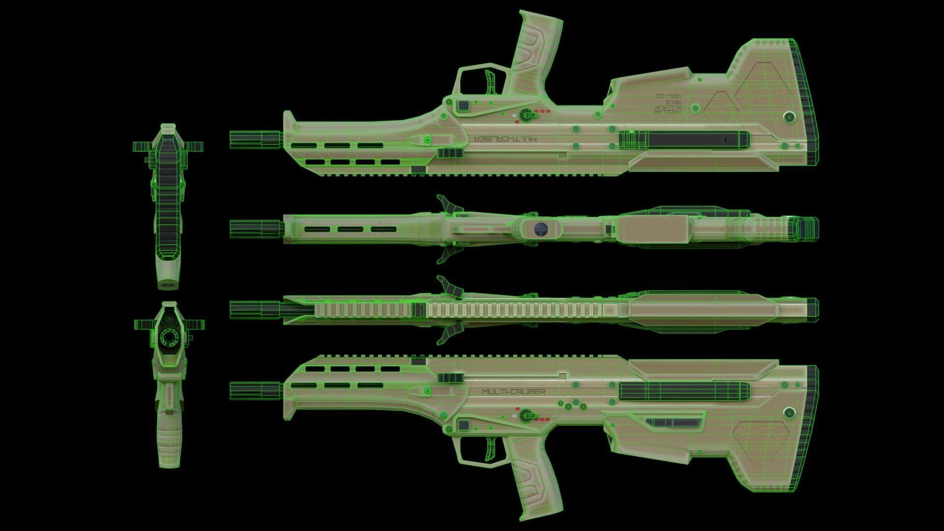 Modular Bullpup Rifle- Standard Variant   Low-poly 3D model_58