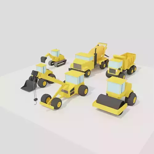 POLYGRUNT - Construction Vehicles Free low-poly 3D model