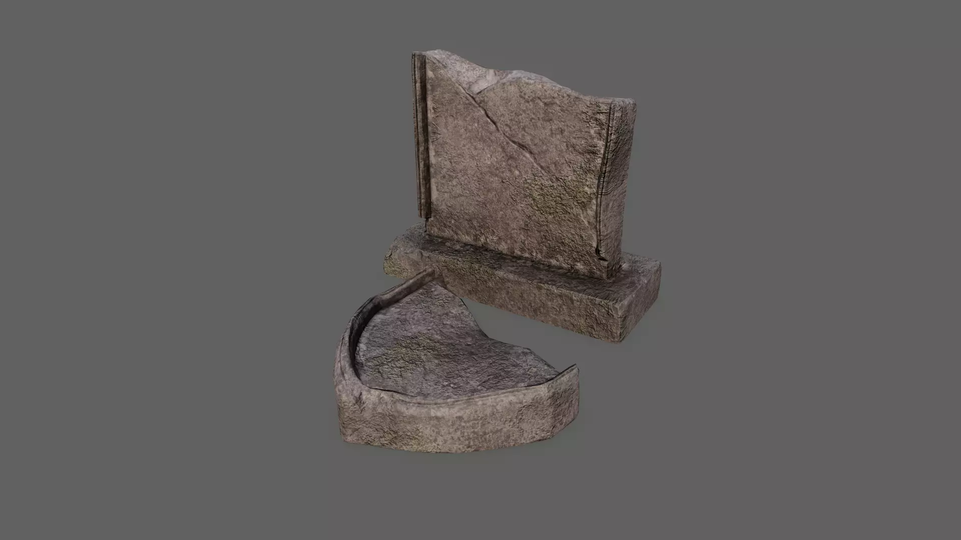 Tombstone PBR asset 3D model_0