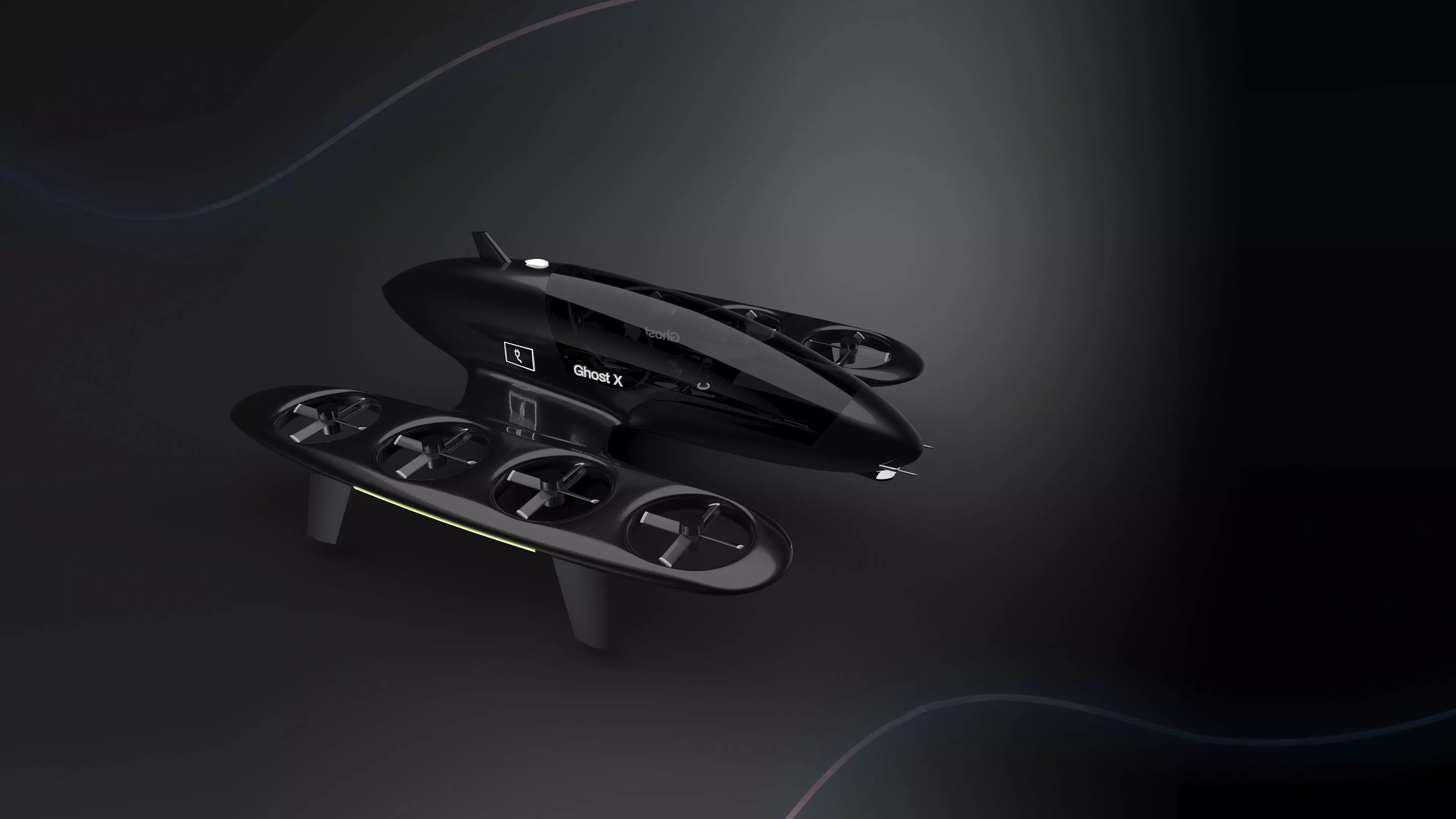 Ghost X V3 eVTOL aircraft 3D model_0