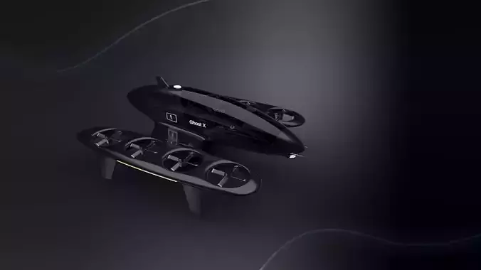 Ghost X V3 eVTOL aircraft 3D model