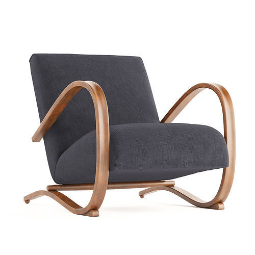 Curved arm Sugar armchair 3D model 3