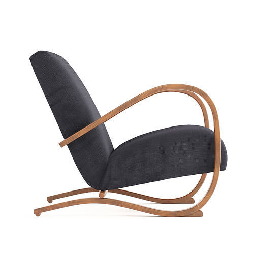Curved arm Sugar armchair 3D model 6