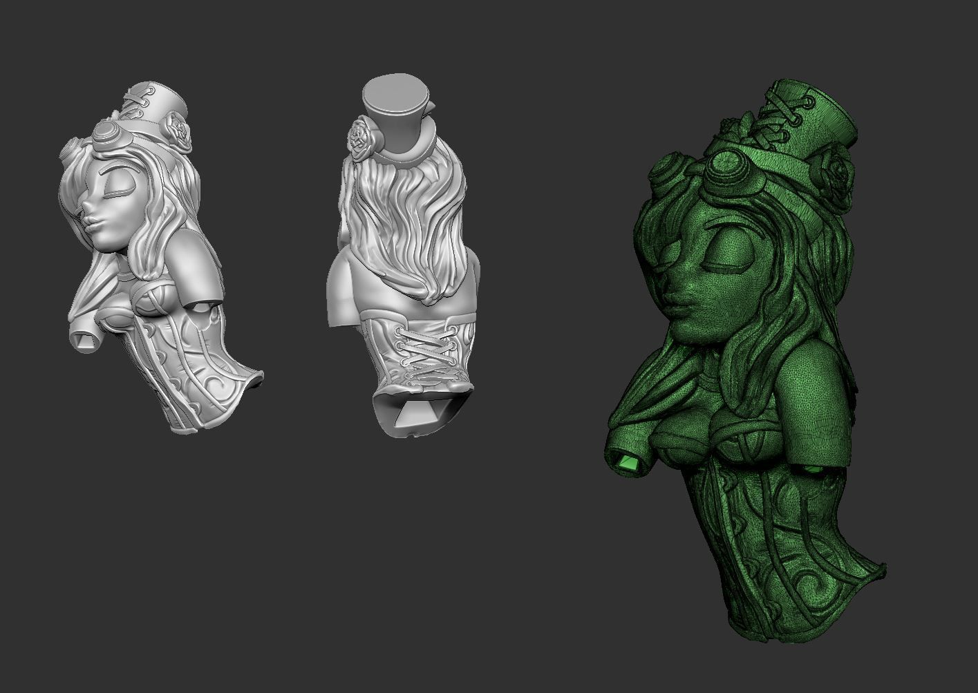 Poison Ivy Steampunk Pinup 3D print model_9