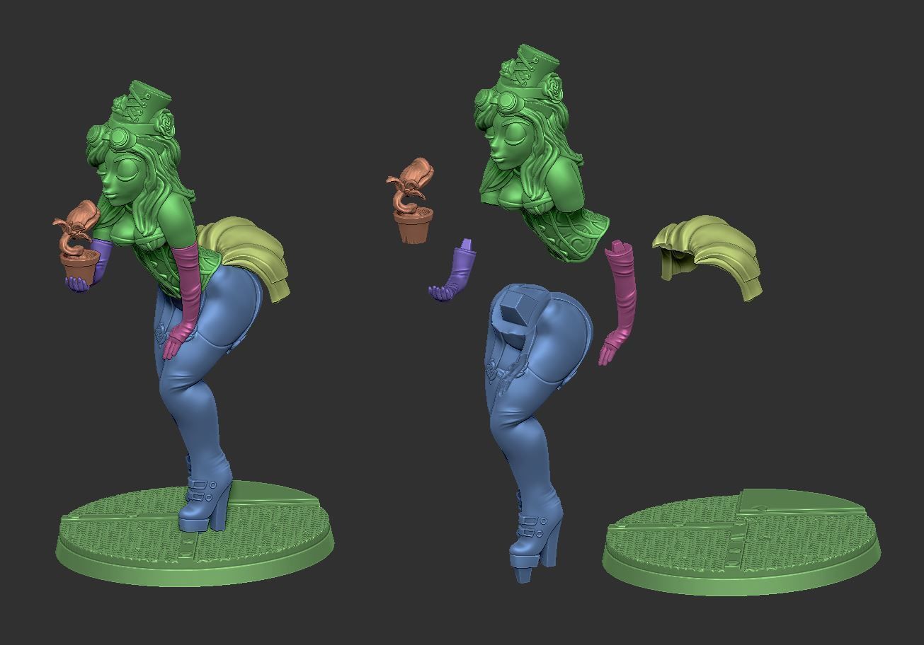 Poison Ivy Steampunk Pinup 3D print model_5