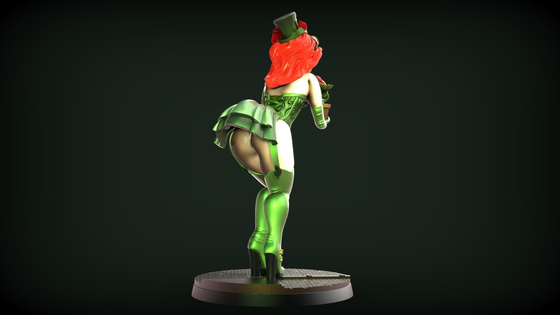 Poison Ivy Steampunk Pinup 3D print model_6